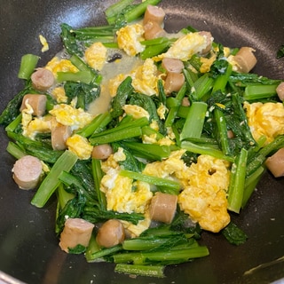 卵がふんわり❣️小松菜とウインナーの炒め物